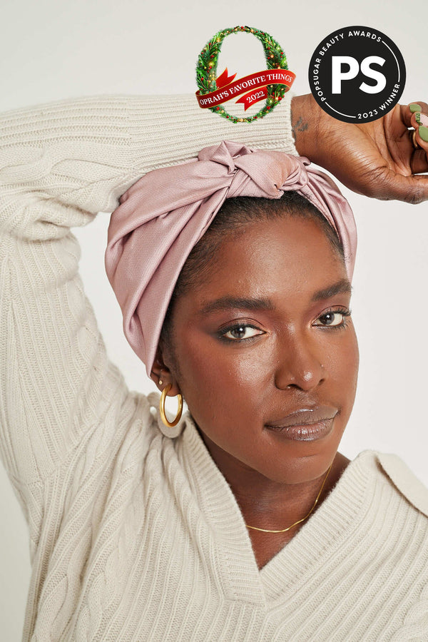 Speckled Blush All-Satin Knot Turban