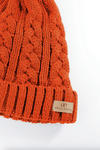 Orange Foldover Warm Slap w/ Pom