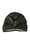 Forest Green Satin-Lined Knot Turban
