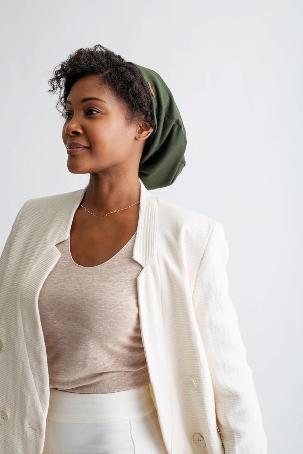 Olive Adjustable Slap | Satin-Lined Cap