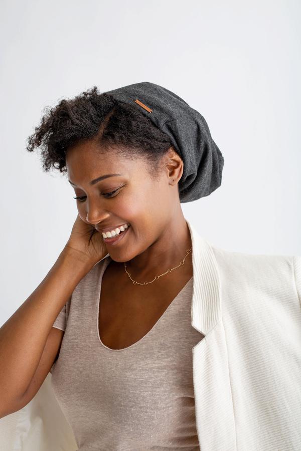 Gray Adjustable Slap Satin-Lined Cap – Grace Eleyae