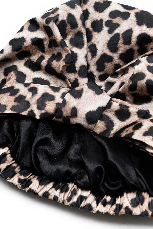 Satin-Lined Shower Cap - Cheetah Print