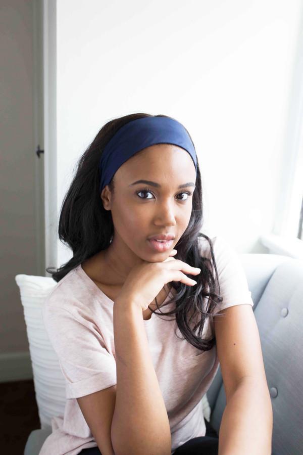 Grace Eleyae Headband Jersey Knit Headband - Navy