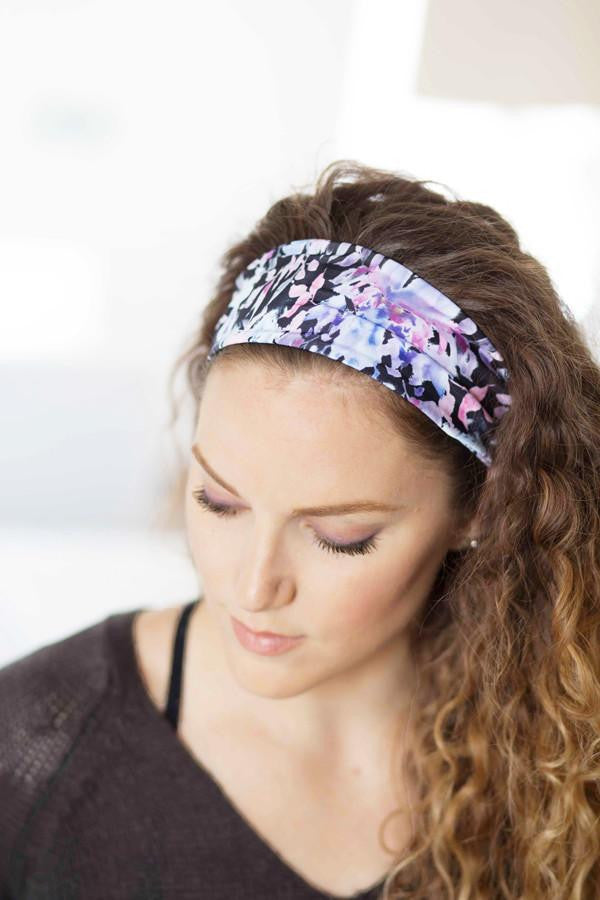 Grace Eleyae Headbands Jersey Knit Headband - Black Floral