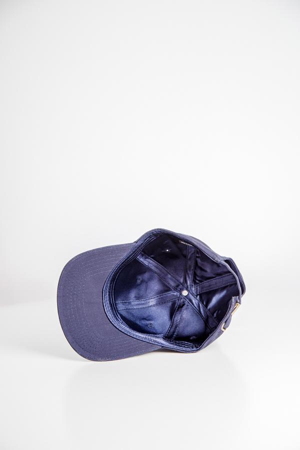 Grace Eleyae Hats Navy Blue Satin-Lined Baseball Hat