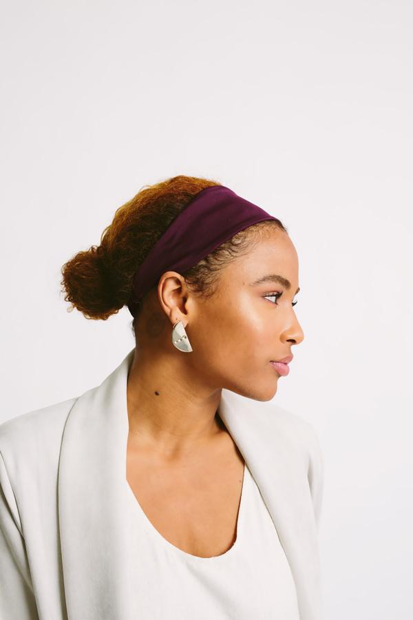 Satin-Lined Headband - Purple