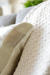 Tan Striped Throw Pillowcase