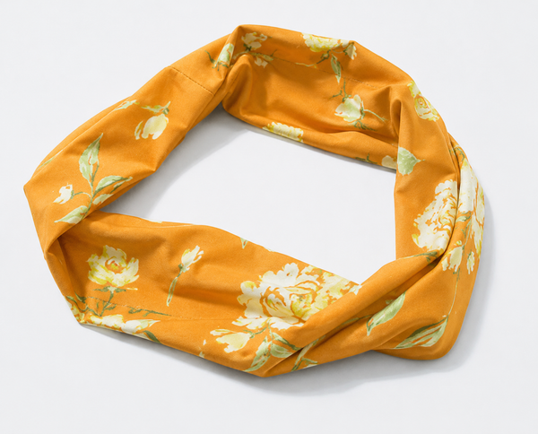 Jersey Knit Headband - Yellow Floral