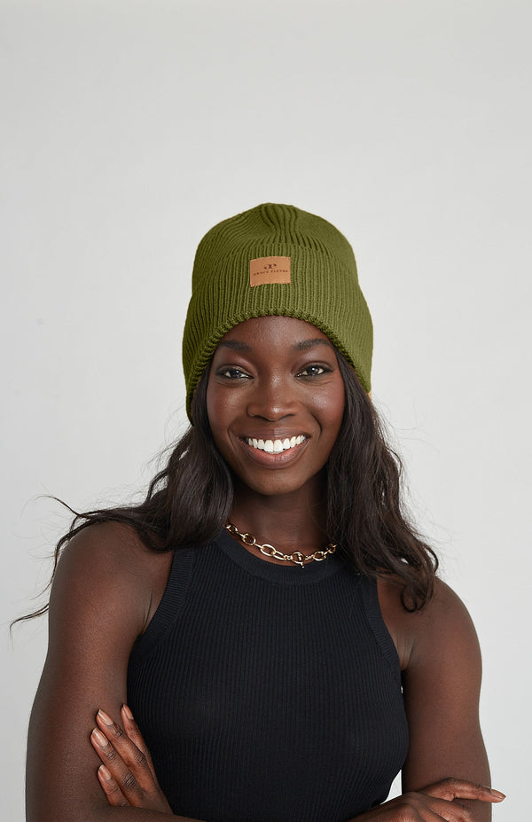 High Top Beanie - Olive