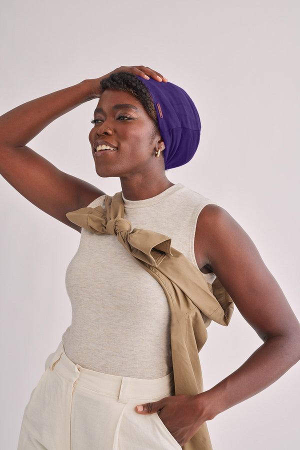 Purple Adjustable Slap | Satin-Lined Cap
