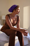 Purple Adjustable Slap | Satin-Lined Cap