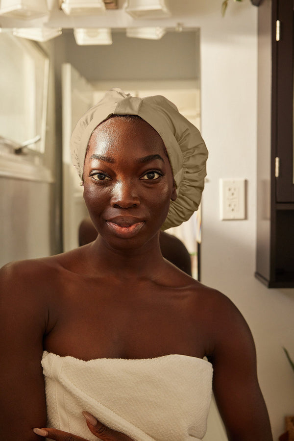 Satin-Lined Shower Cap - Walnut