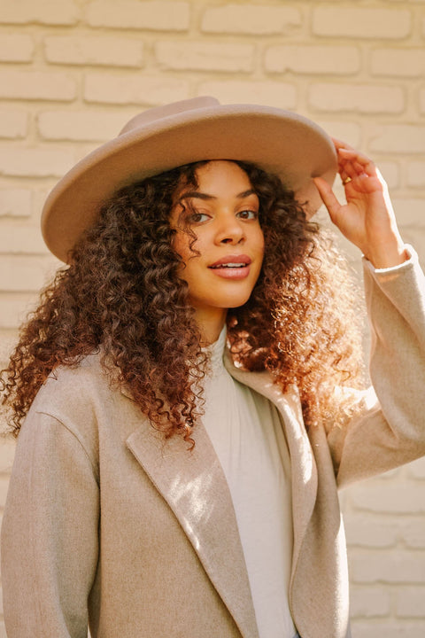 Madeline Pencil Brim Hat - Tan