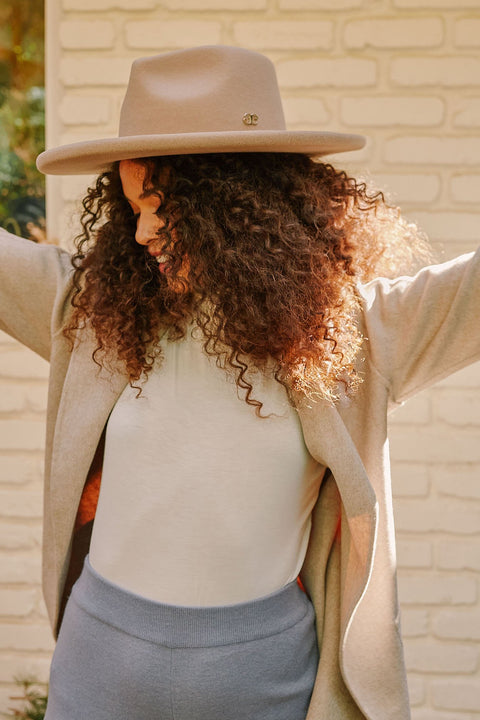 Madeline Pencil Brim Hat - Tan
