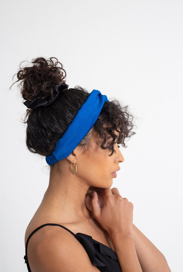 Silk Turban Style Headband - Royal Blue