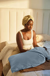 Micro Fiber/Satin Towel Pillow Cover - Gray