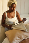 Micro Fiber/Satin Towel Pillow Cover - Walnut