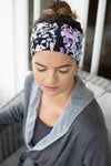 Grace Eleyae Headbands Jersey Knit Headband - Black Floral