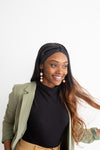 Silk Turban Style Headband - Black