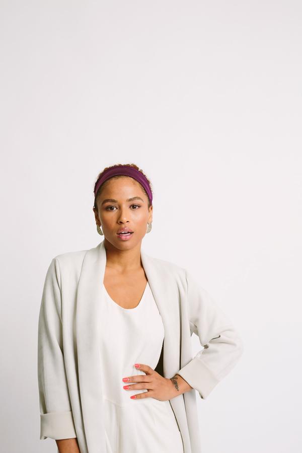 Satin-Lined Headband - Purple