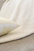 Ivory Striped Throw Pillowcase