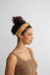 Turban Style Headband - Yellow Floral